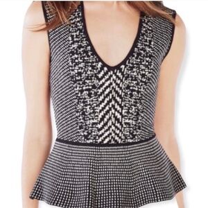 NEW! BCBGMAXAZRIA Alyona Knit Peplum Top Size XXS MSRP: $158.00